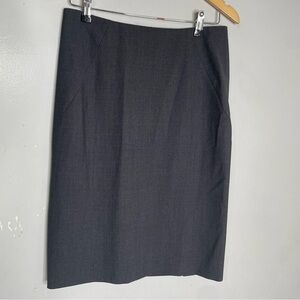 Theory‎ Pencil Skirt Wool Blend Stretch Double Vented Back Zip Gray Women Sz 6